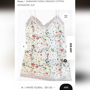NWT Kate Spade floral print camisole top featuring lace trim.
